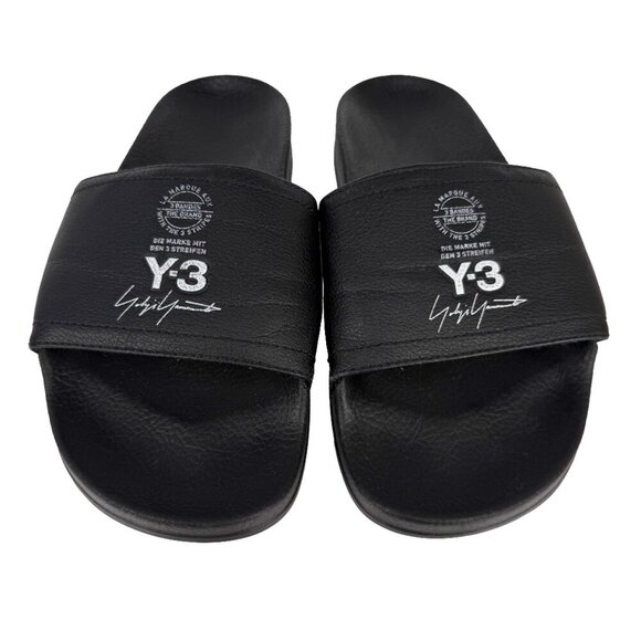 ADIDAS Adilette Y-3 Yohji Yamamoto Leather Black Slide Sandals 22.5cm Size 4 - Picture 9 of 9